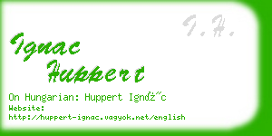 ignac huppert business card
